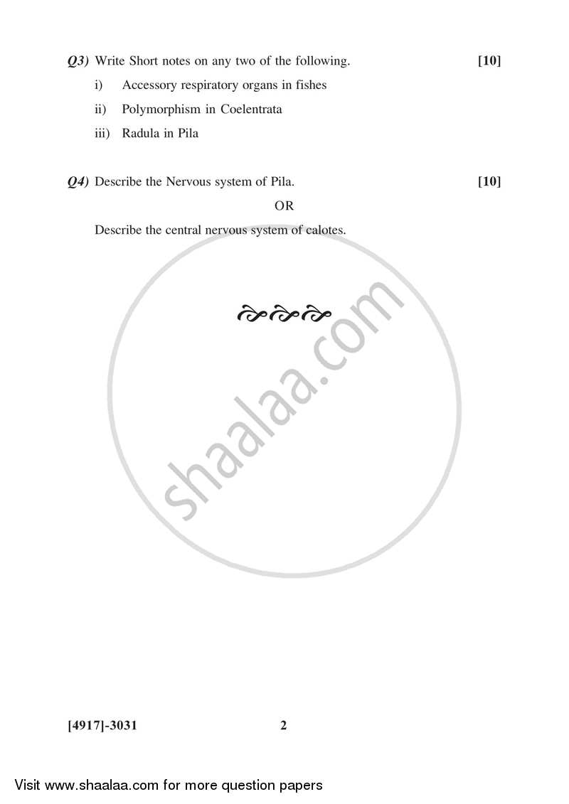 Animal Systematics and Diversity 5 2015-2016 - B.Sc. - Semester 5 (TYBSc) - University of Pune question paper with PDF download