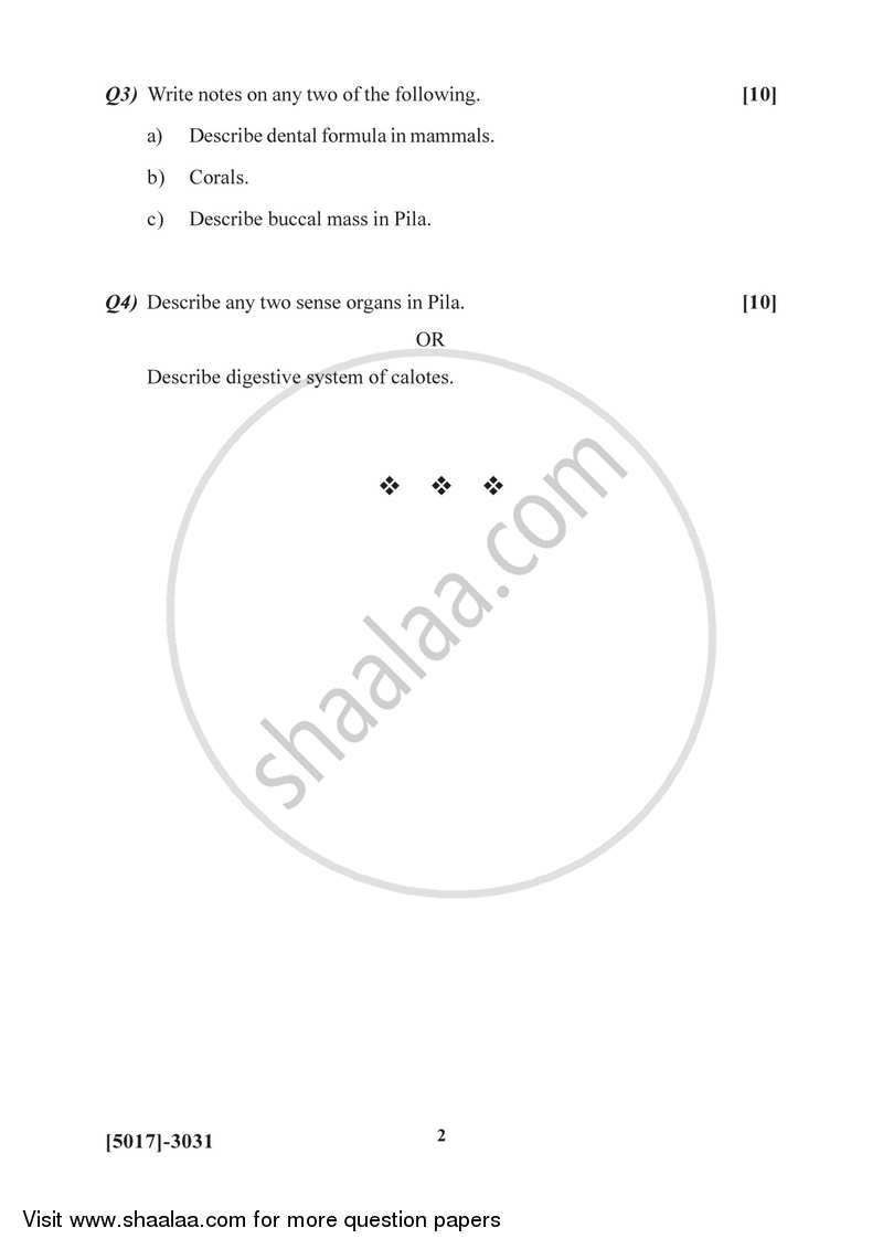 Animal Systematics and Diversity 5 2016-2017 - B.Sc. - Semester 5 (TYBSc) - University of Pune question paper with PDF download