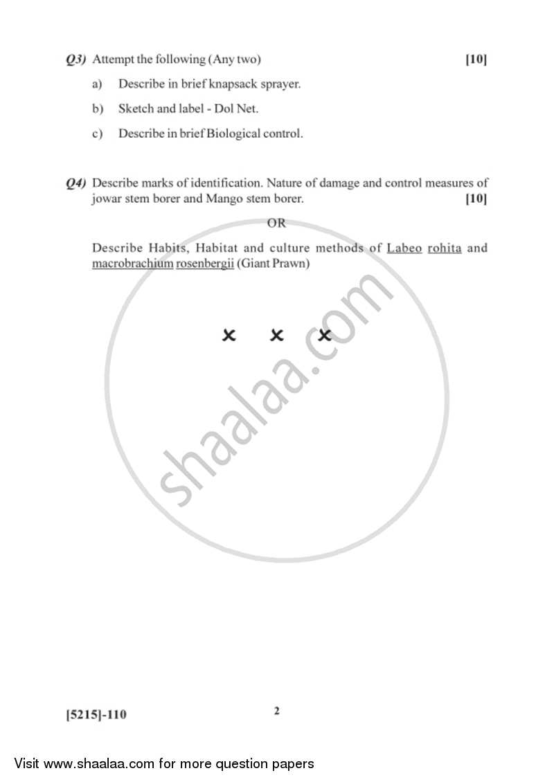 Applied Zoology 1 2017-2018 - B.Sc. - Semester 3 (SYBSc) - University of Pune question paper with PDF download