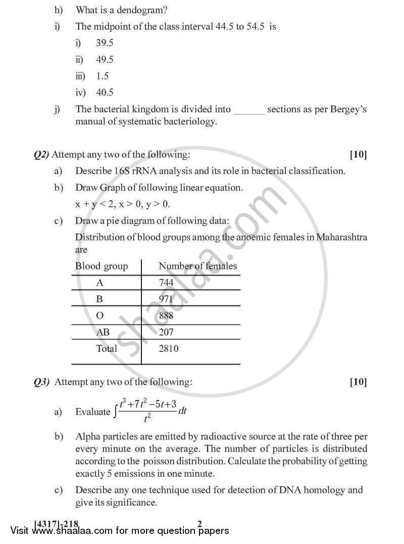 Bacterial Systematics and Analytical Microbiology 2013-2014 - B.Sc. - Semester 4 (SYBSc) - University of Pune question paper with PDF download