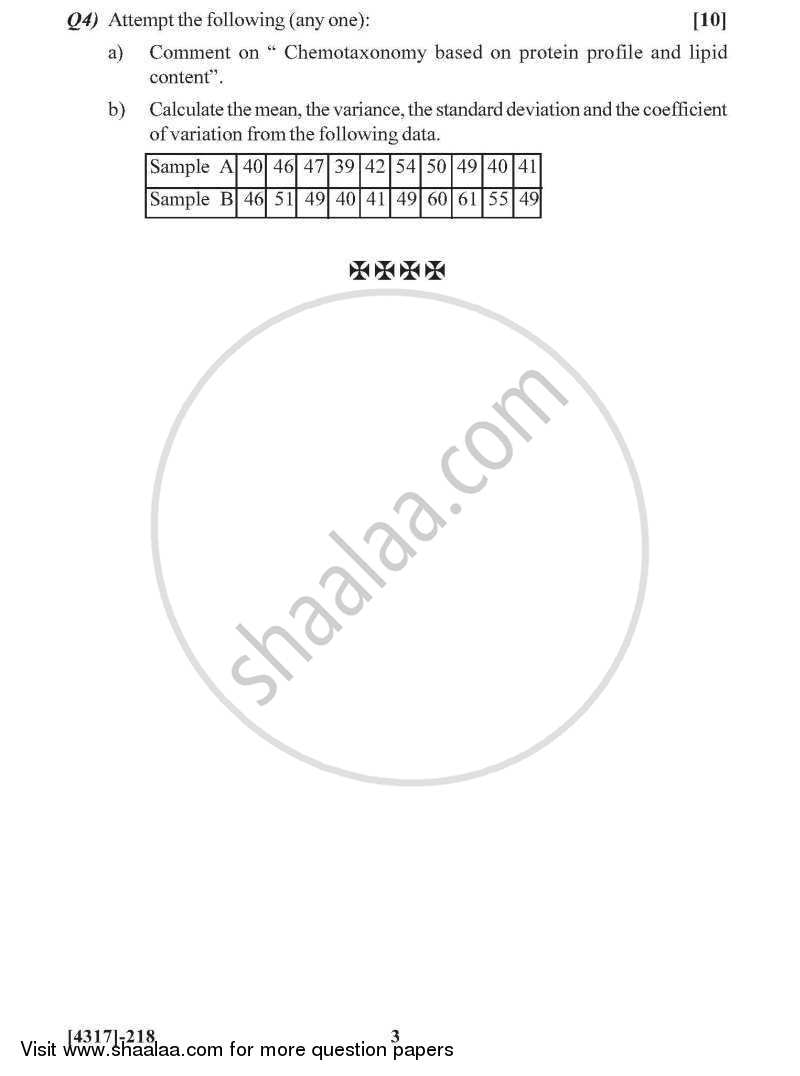 Bacterial Systematics and Analytical Microbiology 2013-2014 - B.Sc. - Semester 4 (SYBSc) - University of Pune question paper with PDF download