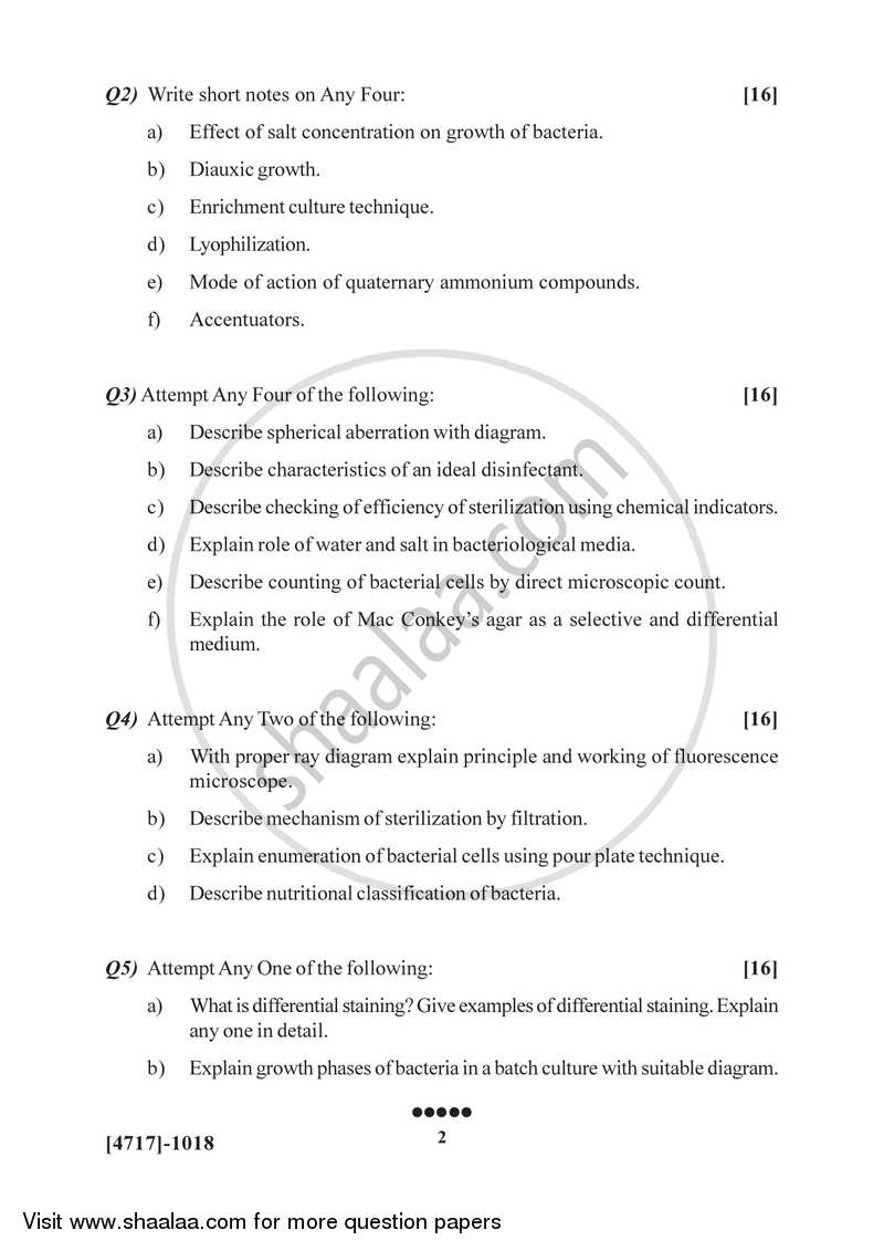 Basic Techniques in Microbiology 2014-2015 - B.Sc. - Semester 2 (FYBSc) - University of Pune question paper with PDF download