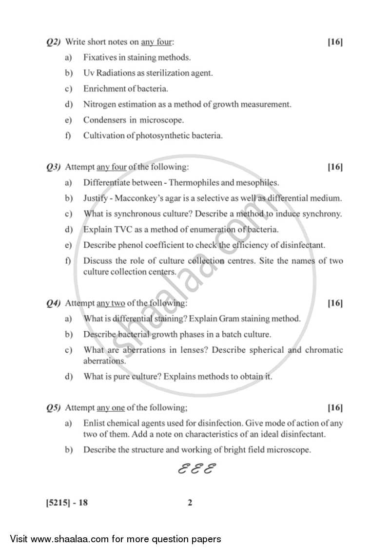 Basic Techniques in Microbiology 2017-2018 - B.Sc. - Semester 2 (FYBSc) - University of Pune question paper with PDF download