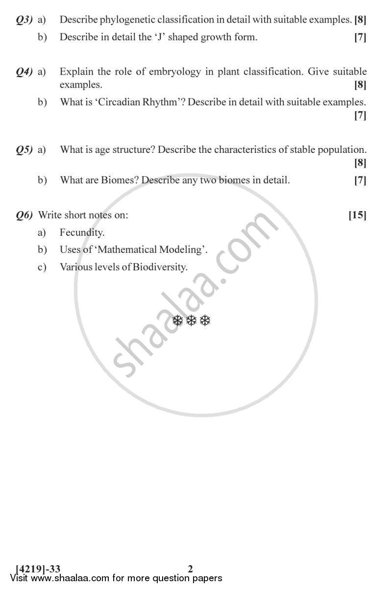Biodiversity and Systematics 2012-2013 - B.Sc. - Semester 5 (TYBSc) - University of Pune question paper with PDF download