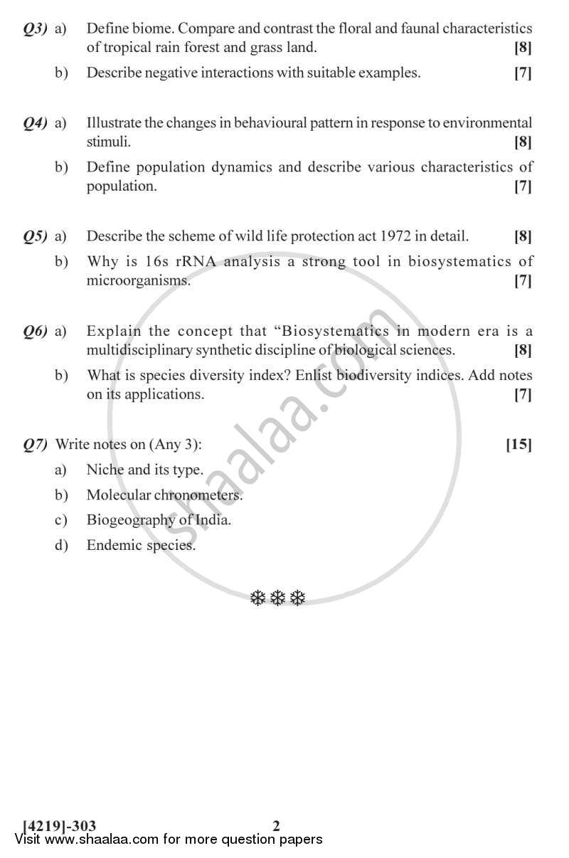 Biodiversity and Systematics 2012-2013 - B.Sc. - Semester 5 (TYBSc) - University of Pune question paper with PDF download