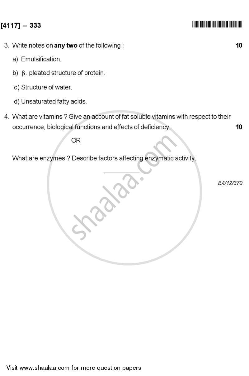 Biological Chemistry 2012-2013 - B.Sc. - Semester 5 (TYBSc) - University of Pune question paper with PDF download