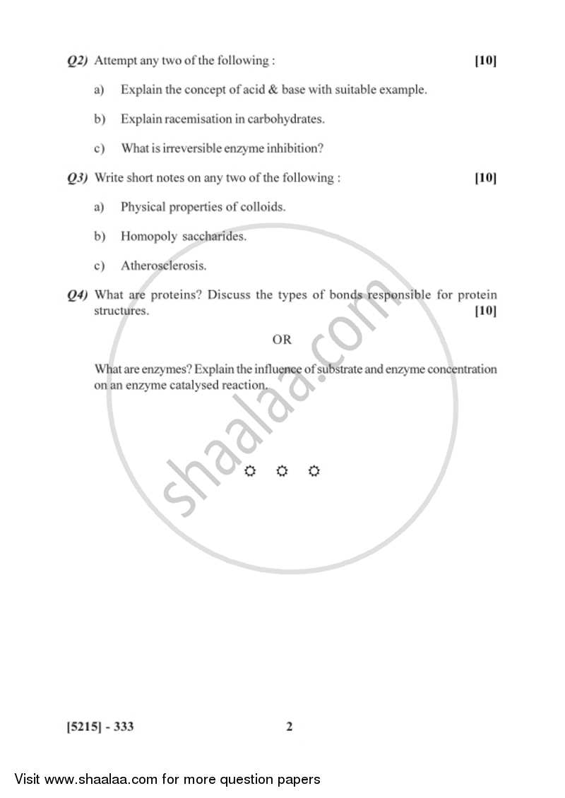 Biological Chemistry 2017-2018 - B.Sc. - Semester 5 (TYBSc) - University of Pune question paper with PDF download