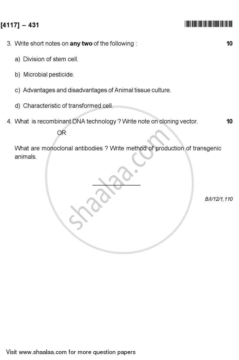 Biotechnology 2012-2013 - B.Sc. - Semester 6 (TYBSc) - University of Pune question paper with PDF download