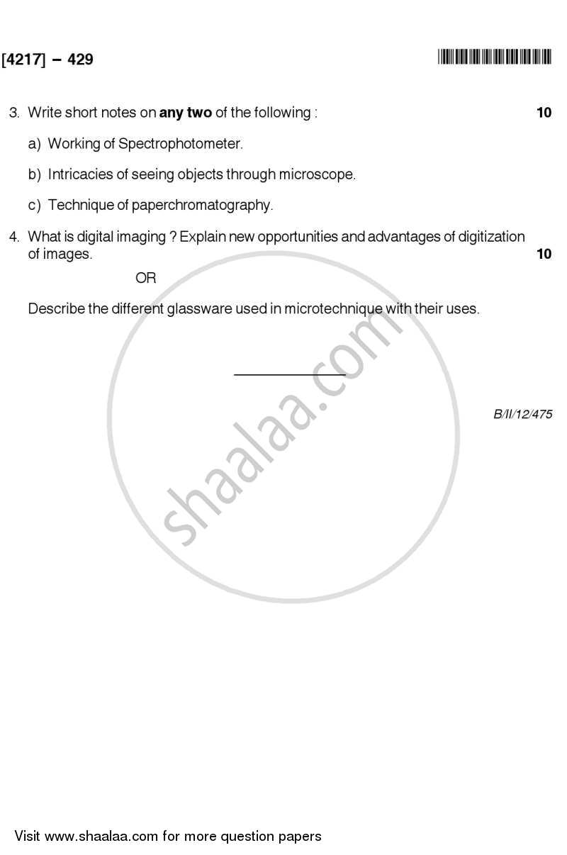Botanical Techniques 2012-2013 - B.Sc. - Semester 6 (TYBSc) - University of Pune question paper with PDF download