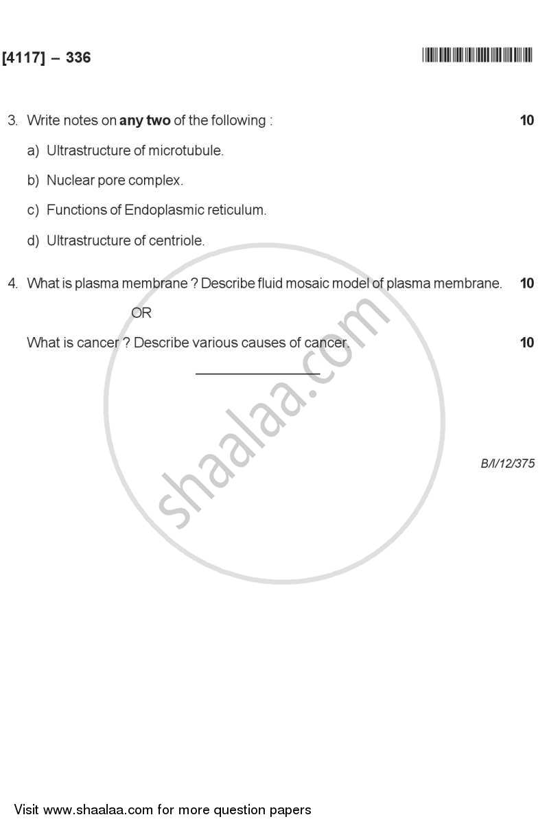 Cell Biology 2012-2013 - B.Sc. - Semester 5 (TYBSc) - University of Pune question paper with PDF download