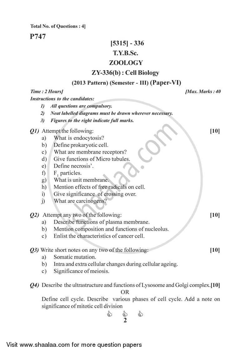 Cell Biology Aptitude Test