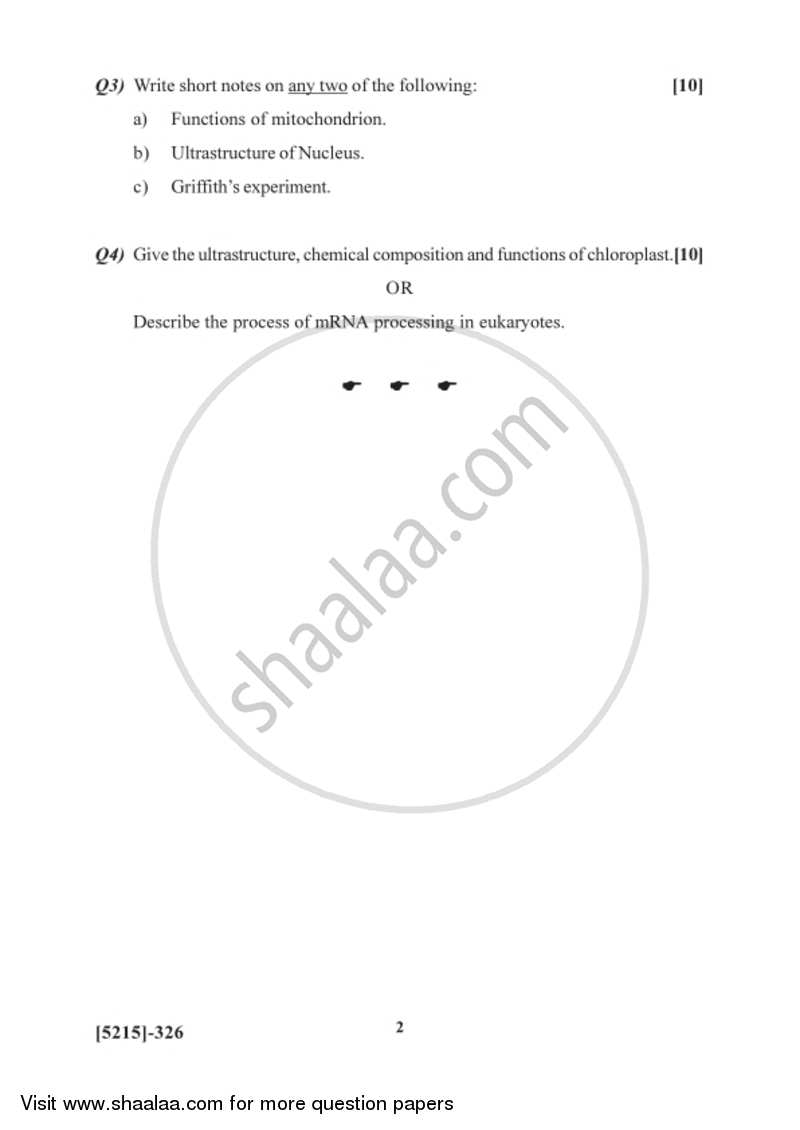 Cell and Molecular Biology 2017-2018 - B.Sc. - Semester 5 (TYBSc) - University of Pune question paper with PDF download
