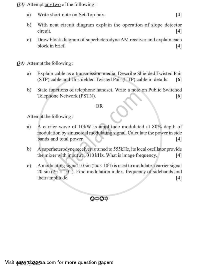 Communication System 2013-2014 - B.Sc. - Semester 4 (SYBSc) - University of Pune question paper with PDF download