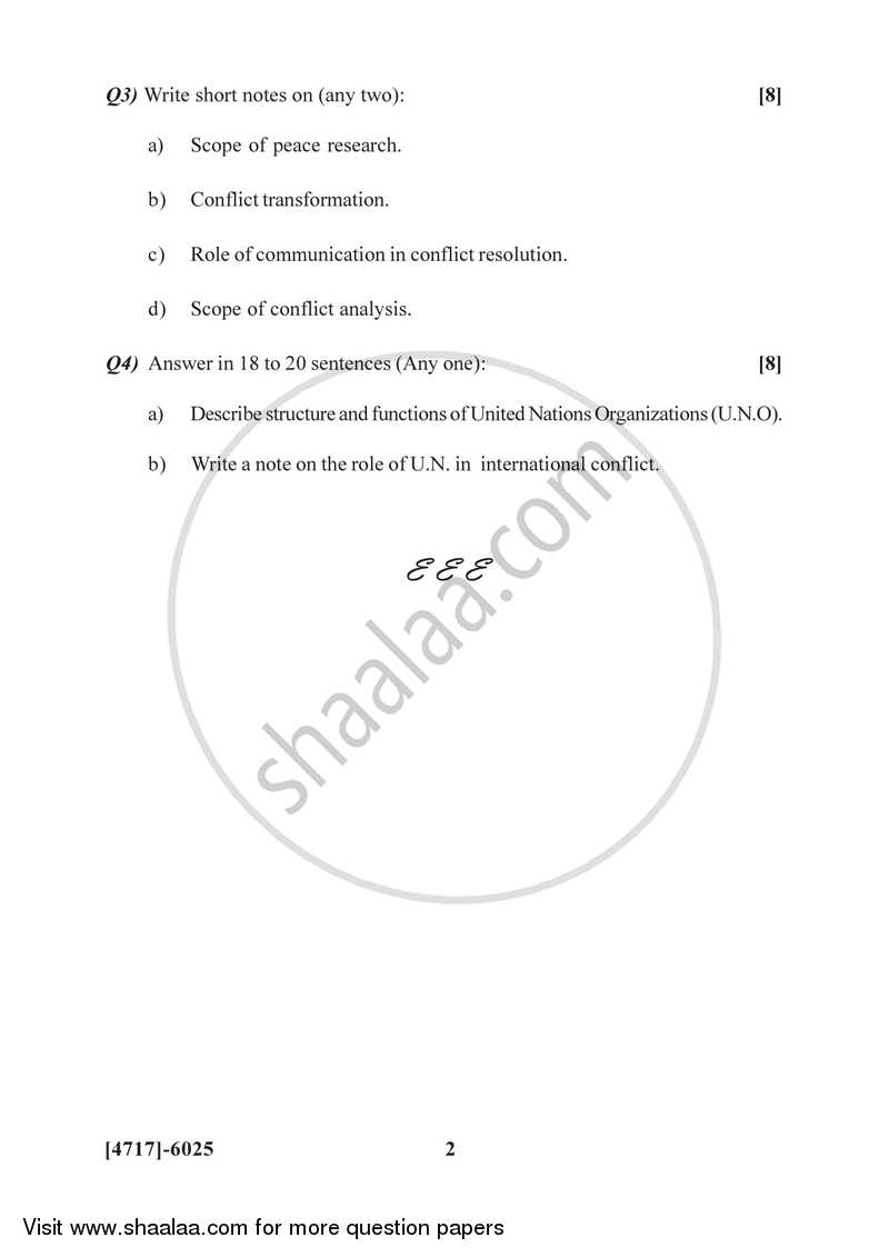 Conflicts Management and Resolution 2014-2015 - B.Sc. - Semester 4 (SYBSc) - University of Pune question paper with PDF download
