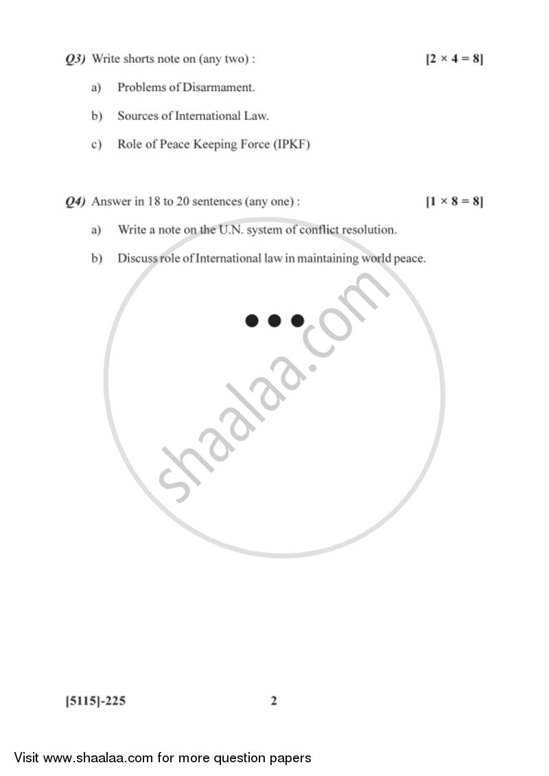 Conflicts Management and Resolution 2016-2017 - B.Sc. - Semester 4 (SYBSc) - University of Pune question paper with PDF download