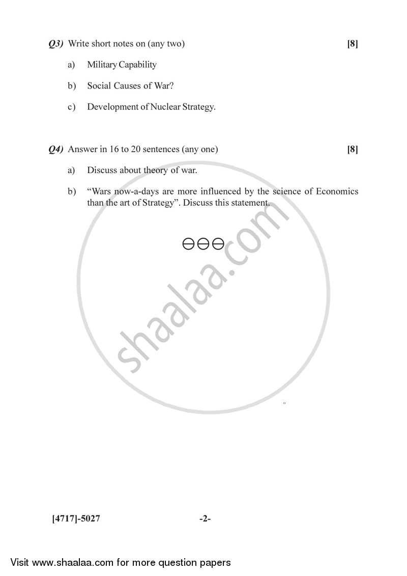 Contemporary Strategy 2014-2015 - B.Sc. - Semester 3 (SYBSc) - University of Pune question paper with PDF download