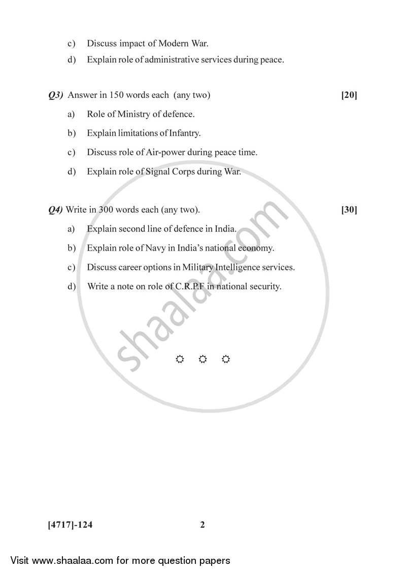 Defence Mechanism and Military Career in India 2014-2015 - B.Sc. - Semester 2 (FYBSc) - University of Pune question paper with PDF download