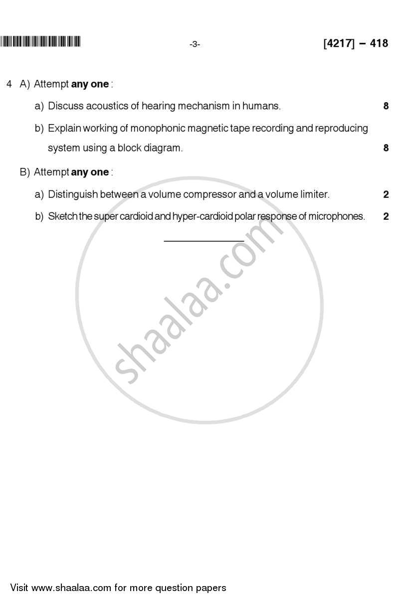 Electro Acoustics and Entertainment Electronics 2012-2013 - B.Sc. - Semester 6 (TYBSc) - University of Pune question paper with PDF download