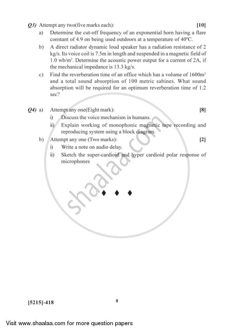 Electro Acoustics and Entertainment Electronics 2017-2018 - B.Sc. - Semester 6 (TYBSc) - University of Pune question paper with PDF download