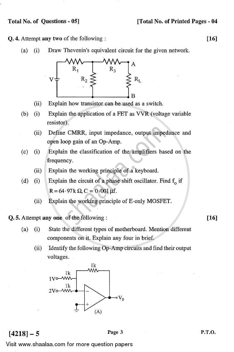 Electronic Devices, Circuits and Computer Peripherals 2012-2013 - B.Sc. - Semester 2 (FYBSc) - University of Pune question paper with PDF download