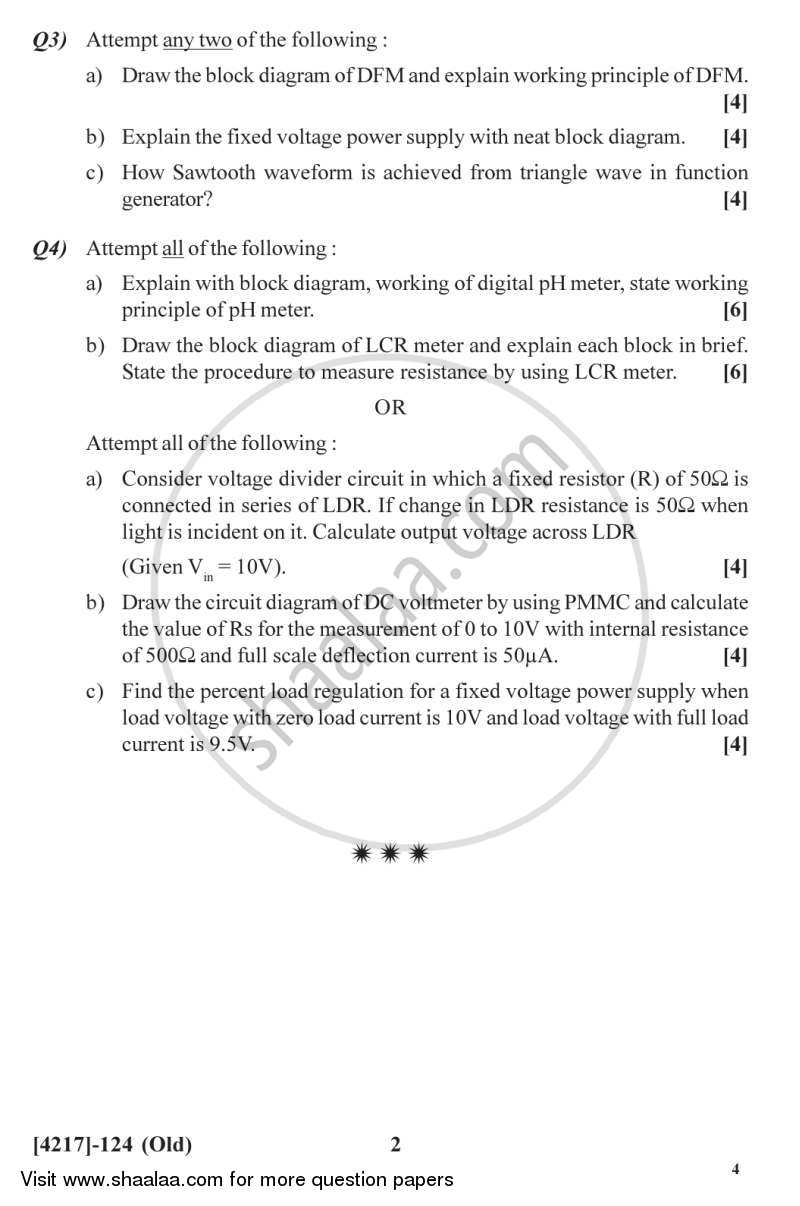 Electronic Instrumentation 2012-2013 - B.Sc. - Semester 3 (SYBSc) - University of Pune question paper with PDF download