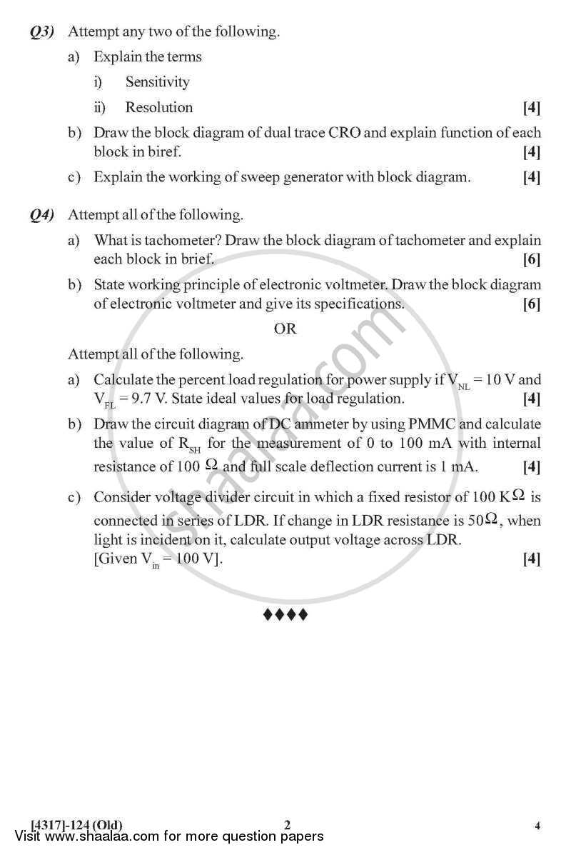 Electronic Instrumentation 2013-2014 - B.Sc. - Semester 3 (SYBSc) - University of Pune question paper with PDF download