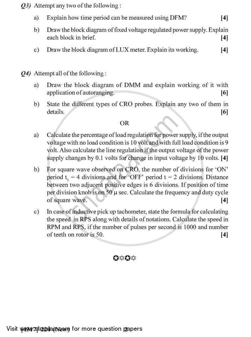 Electronic Instrumentation 2013-2014 - B.Sc. - Semester 4 (SYBSc) - University of Pune question paper with PDF download