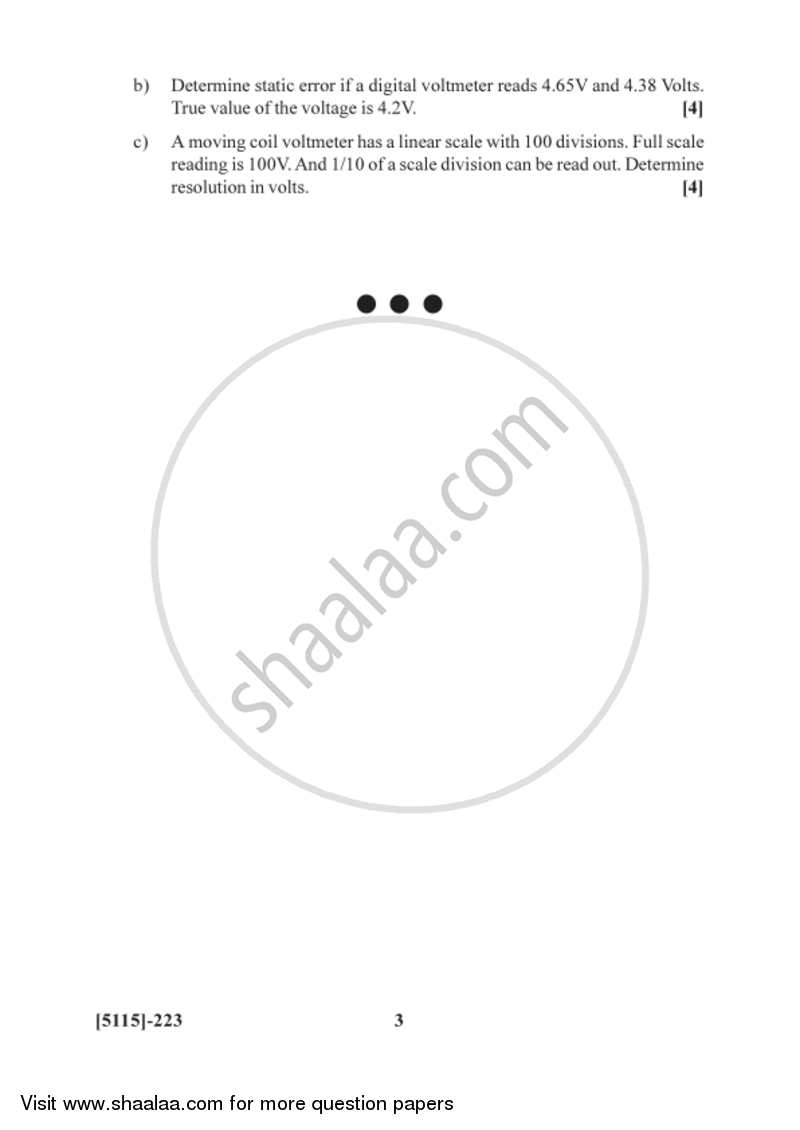 Electronic Instrumentation 2016-2017 - B.Sc. - Semester 4 (SYBSc) - University of Pune question paper with PDF download