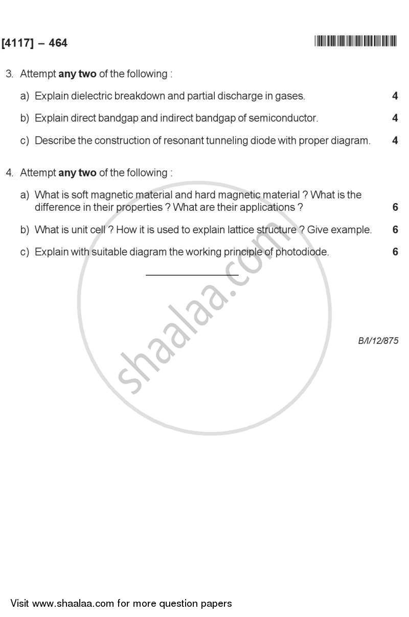 Electronic Materials and Devices 2012-2013 - B.Sc. - Semester 6 (TYBSc) - University of Pune question paper with PDF download