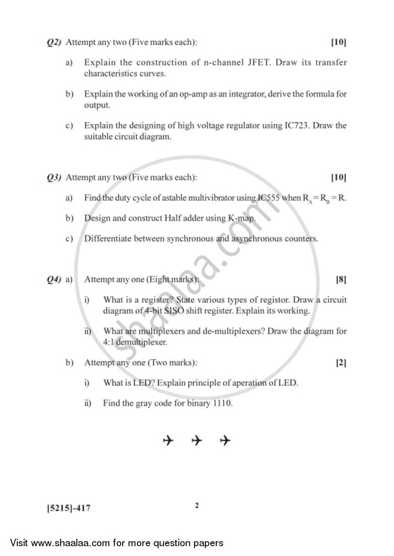 Electronics 2017-2018 - B.Sc. - Semester 6 (TYBSc) - University of Pune question paper with PDF download