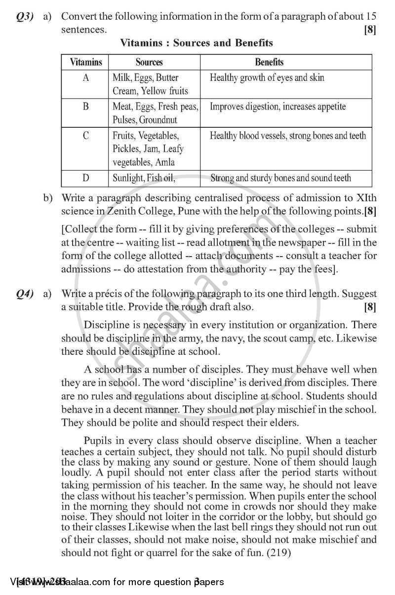 English 2012-2013 - B.Sc. - Semester 4 (SYBSc) - University of Pune question paper with PDF download