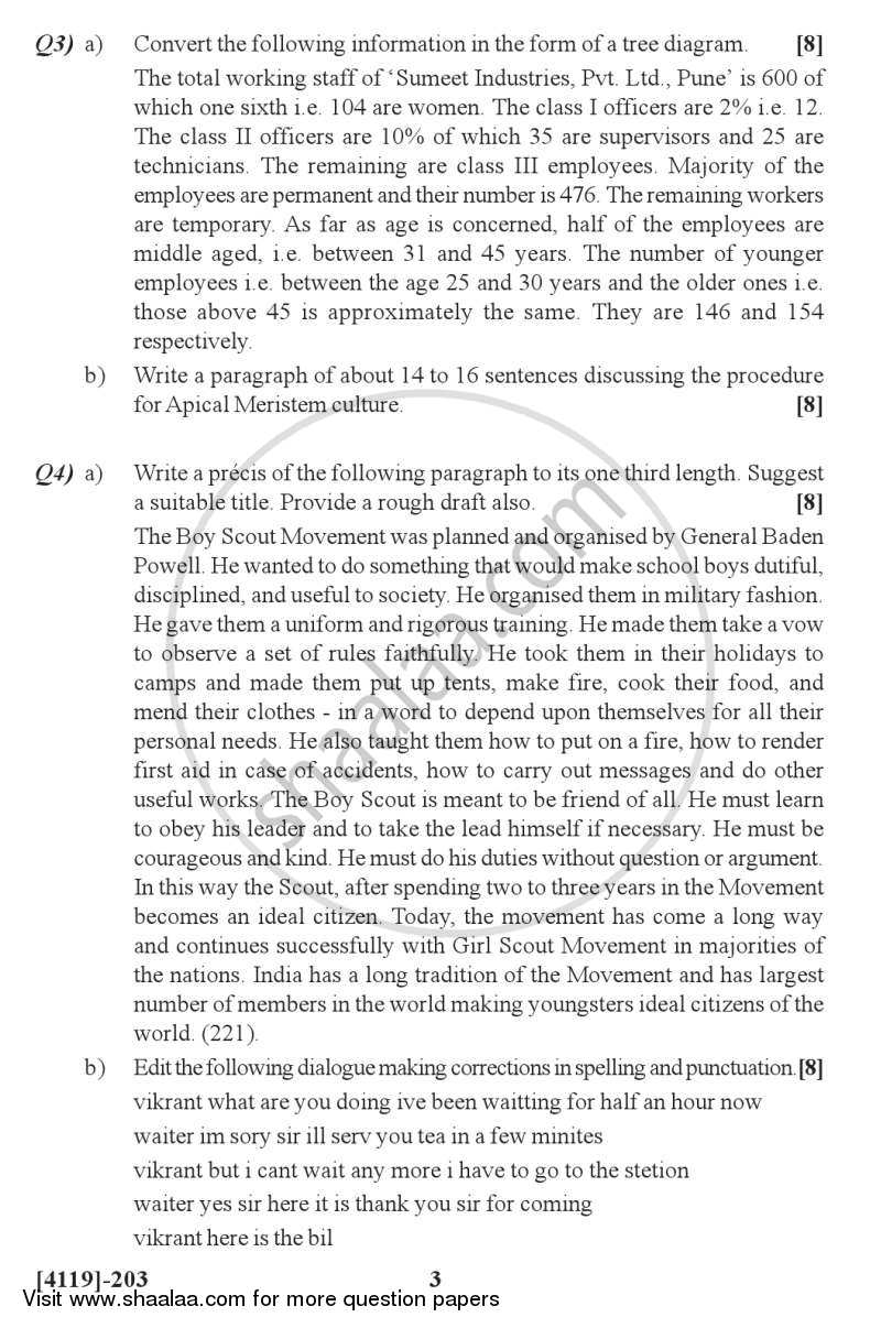 English 2012-2013 - B.Sc. - Semester 4 (SYBSc) - University of Pune question paper with PDF download