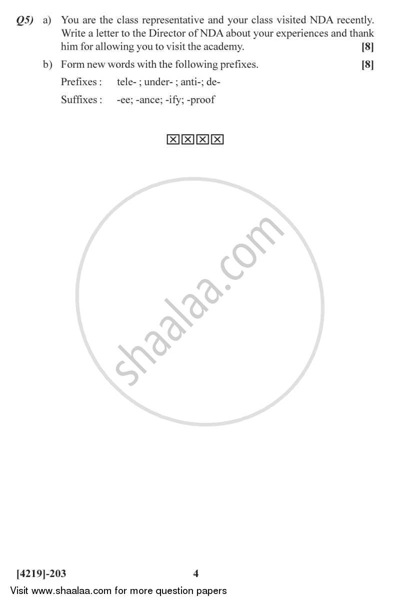 English 2012-2013 - B.Sc. - Semester 4 (SYBSc) - University of Pune question paper with PDF download