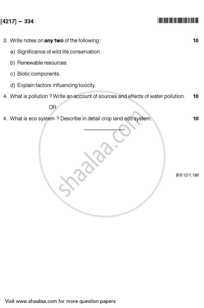 Environmental Biology and Toxicology 2012-2013 - B.Sc. - Semester 5 (TYBSc) - University of Pune question paper with PDF download