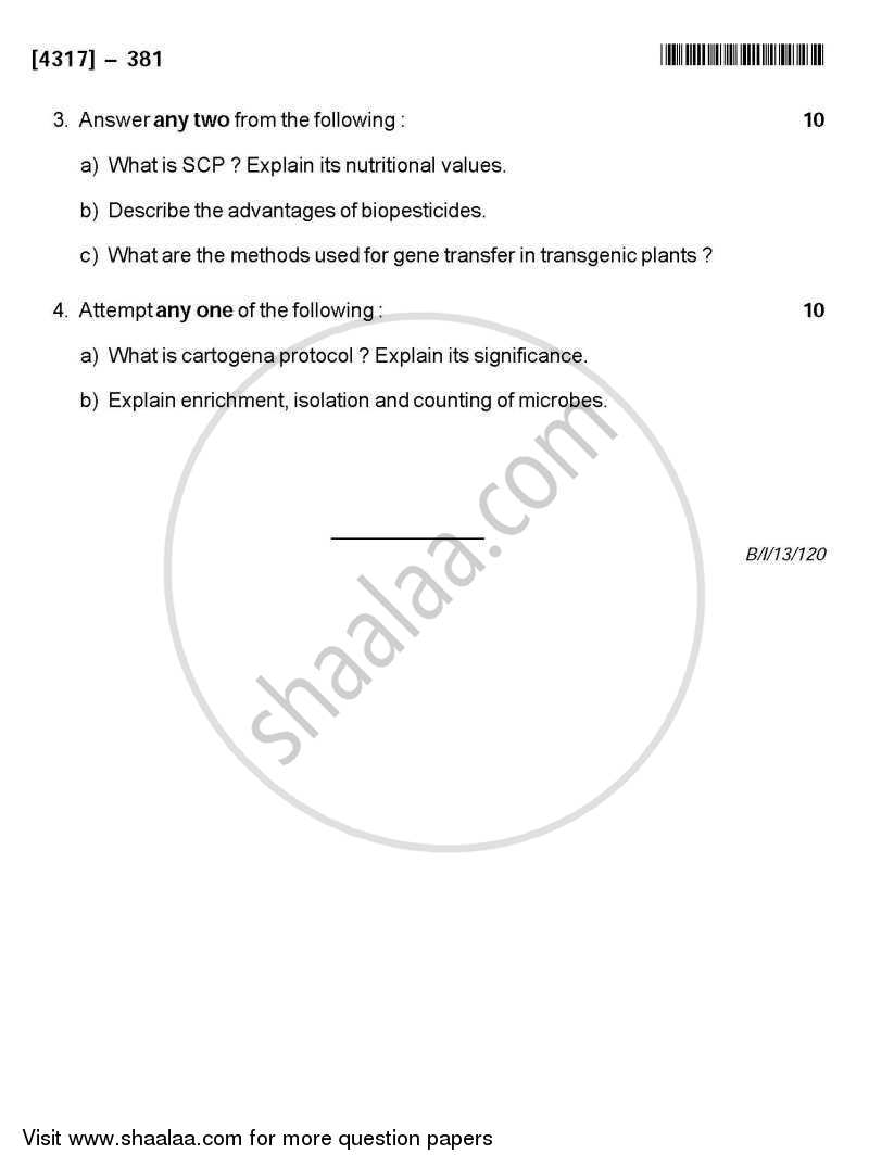 Environmental Biotechnology 1 2012-2013 - B.Sc. - Semester 5 (TYBSc) - University of Pune question paper with PDF download