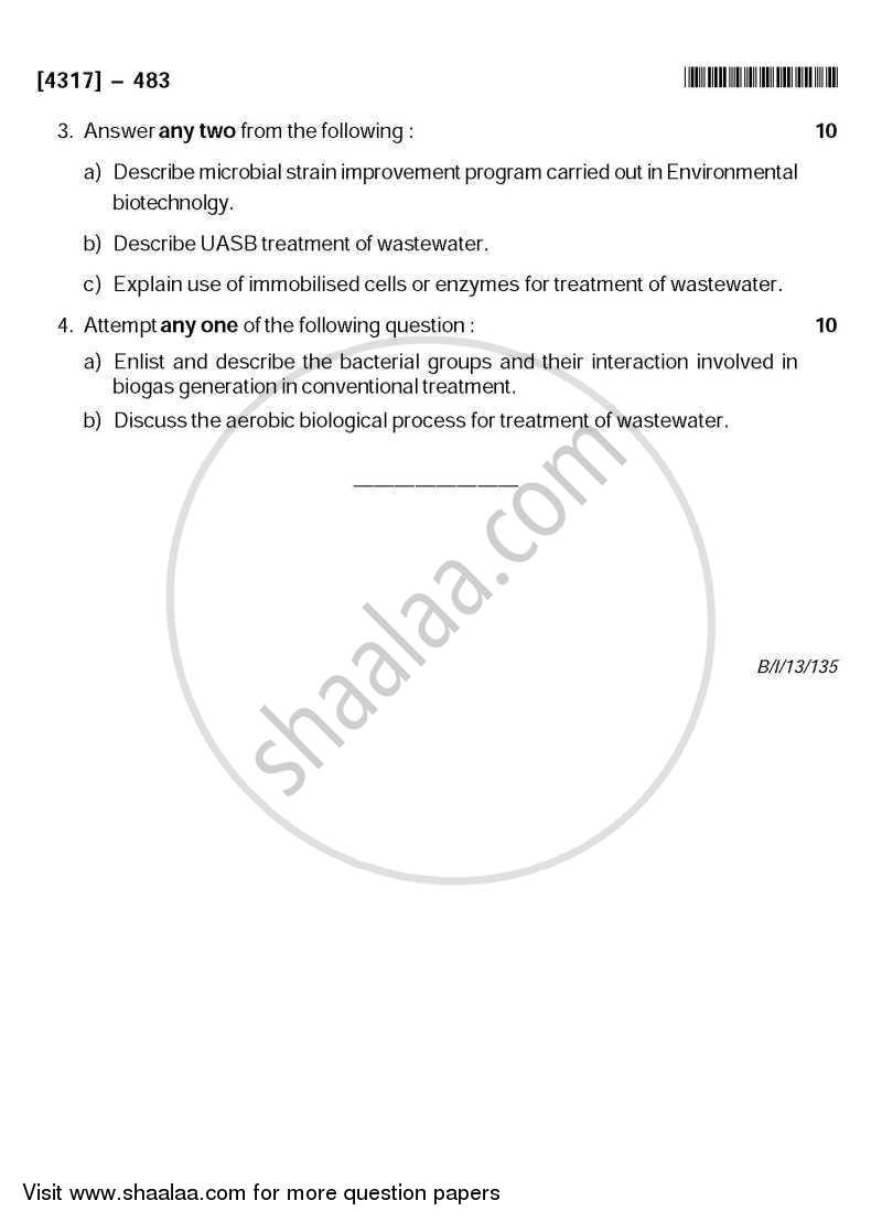 Environmental Biotechnology 2 2012-2013 - B.Sc. - Semester 6 (TYBSc) - University of Pune question paper with PDF download