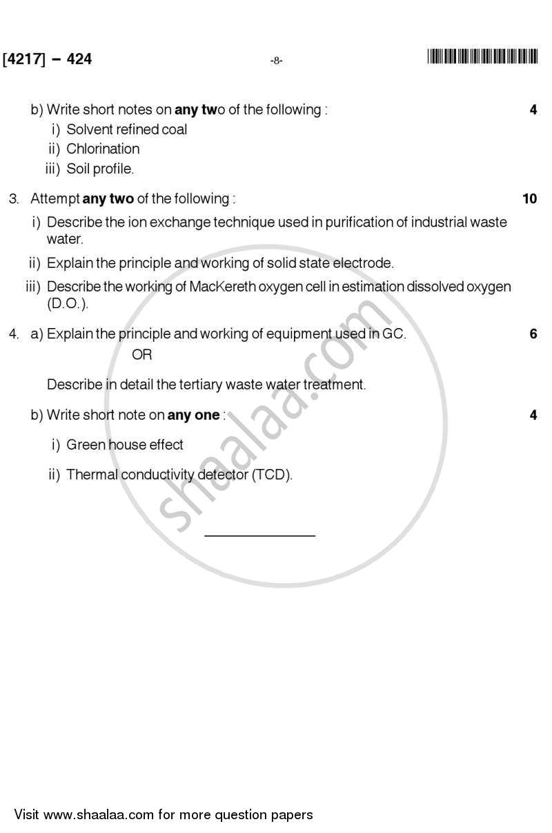 Environmental Chemistry 2012-2013 - B.Sc. - Semester 6 (TYBSc) - University of Pune question paper with PDF download