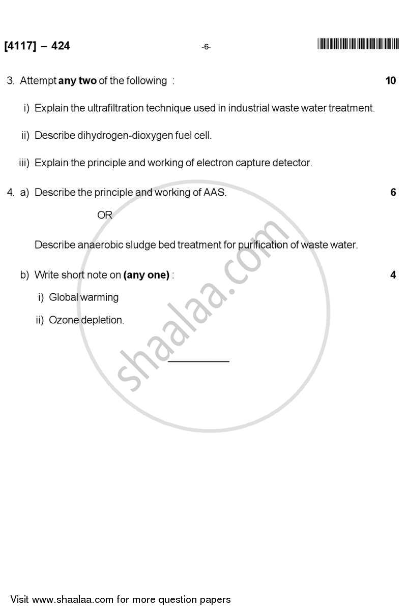 Environmental Chemistry 2012-2013 - B.Sc. - Semester 6 (TYBSc) - University of Pune question paper with PDF download