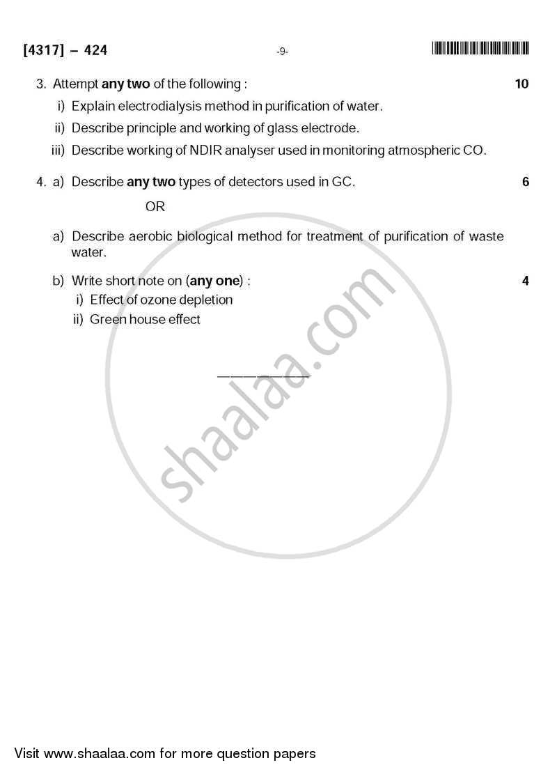 Environmental Chemistry 2013-2014 - B.Sc. - Semester 6 (TYBSc) - University of Pune question paper with PDF download