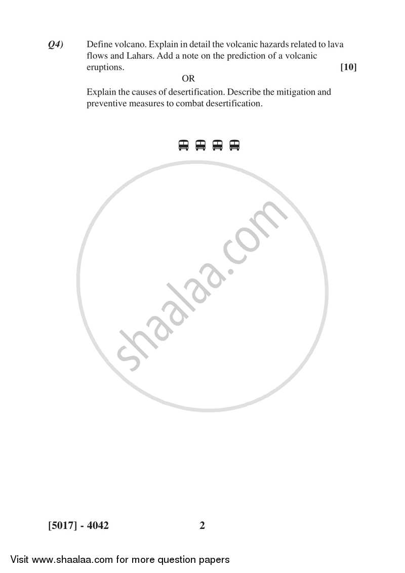 Environmental Geology 2016-2017 - B.Sc. - Semester 6 (TYBSc) - University of Pune question paper with PDF download