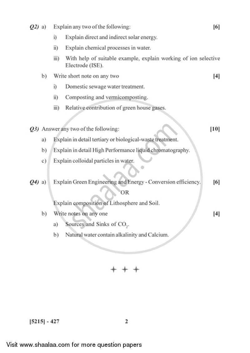 Environmental and Green Chemistry 2017-2018 - B.Sc. - Semester 6 (TYBSc) - University of Pune question paper with PDF download