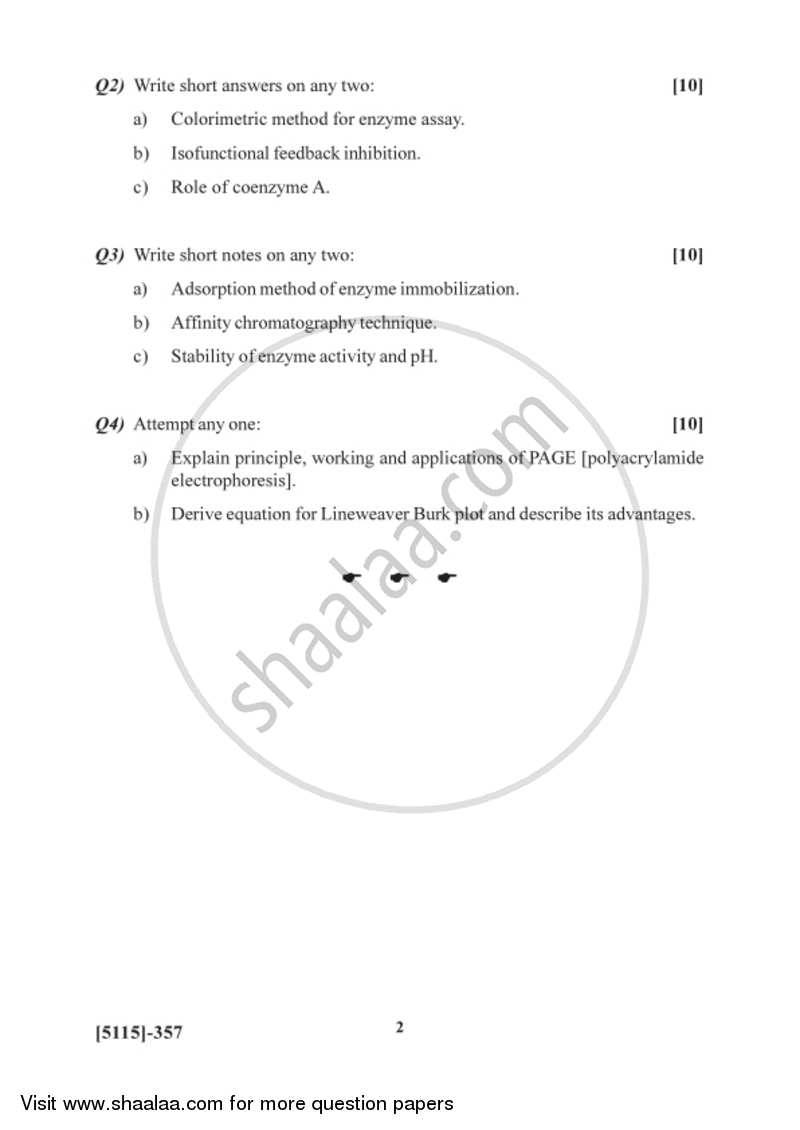 Enzymology 2016-2017 - B.Sc. - Semester 5 (TYBSc) - University of Pune question paper with PDF download