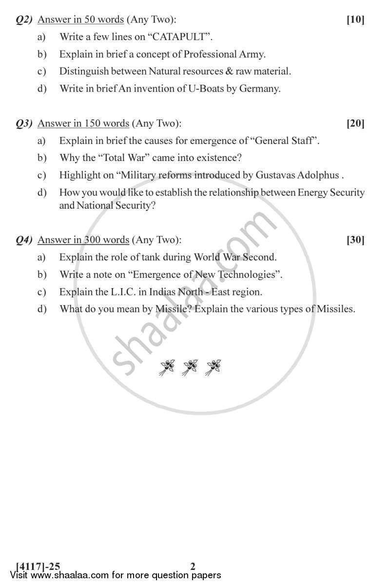 Evolution of Defence Science and Technology 2012-2013 - B.Sc. - Semester 2 (FYBSc) - University of Pune question paper with PDF download