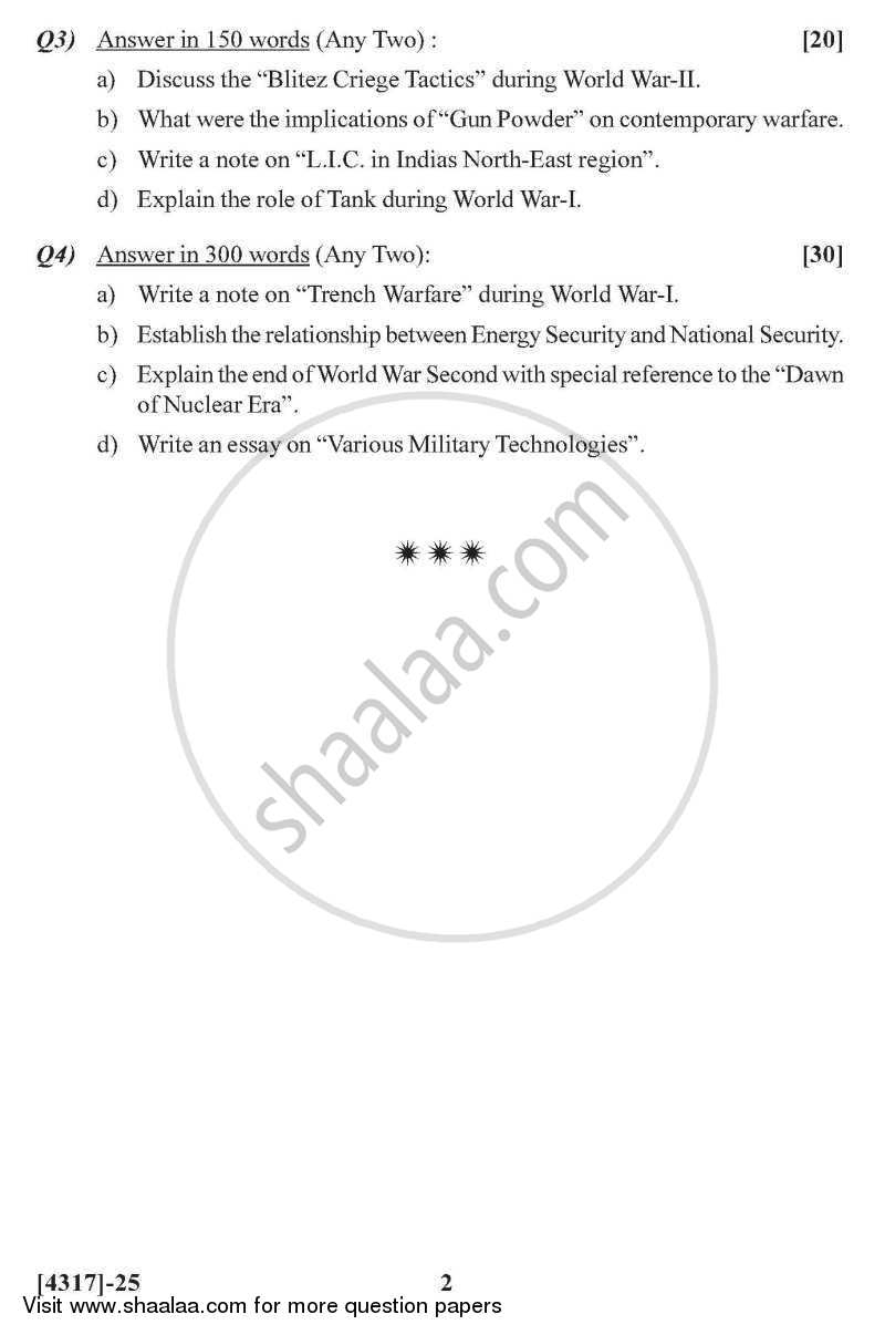 Evolution of Defence Science and Technology 2013-2014 - B.Sc. - Semester 2 (FYBSc) - University of Pune question paper with PDF download