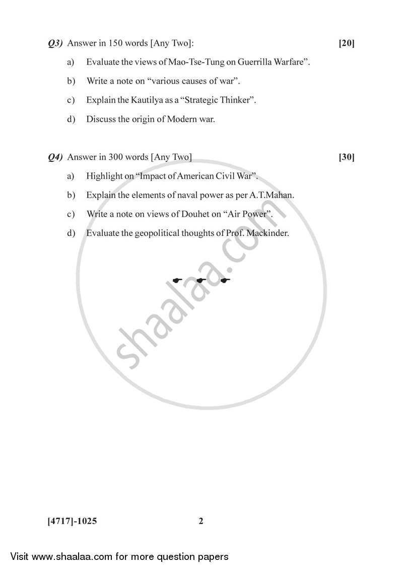 Evolution of Strategic Thought 2014-2015 - B.Sc. - Semester 2 (FYBSc) - University of Pune question paper with PDF download