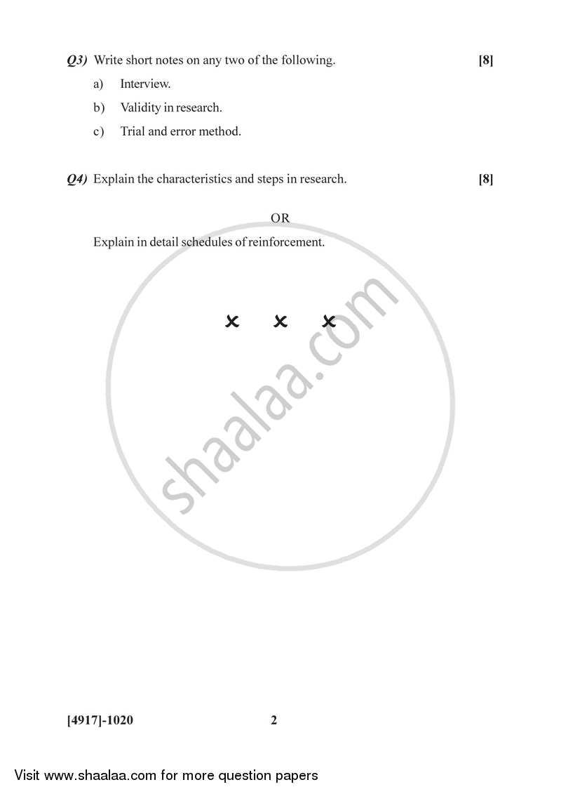 Experimental Psychology and Research Methodology 2015-2016 - B.Sc. - Semester 3 (SYBSc) - University of Pune question paper with PDF download
