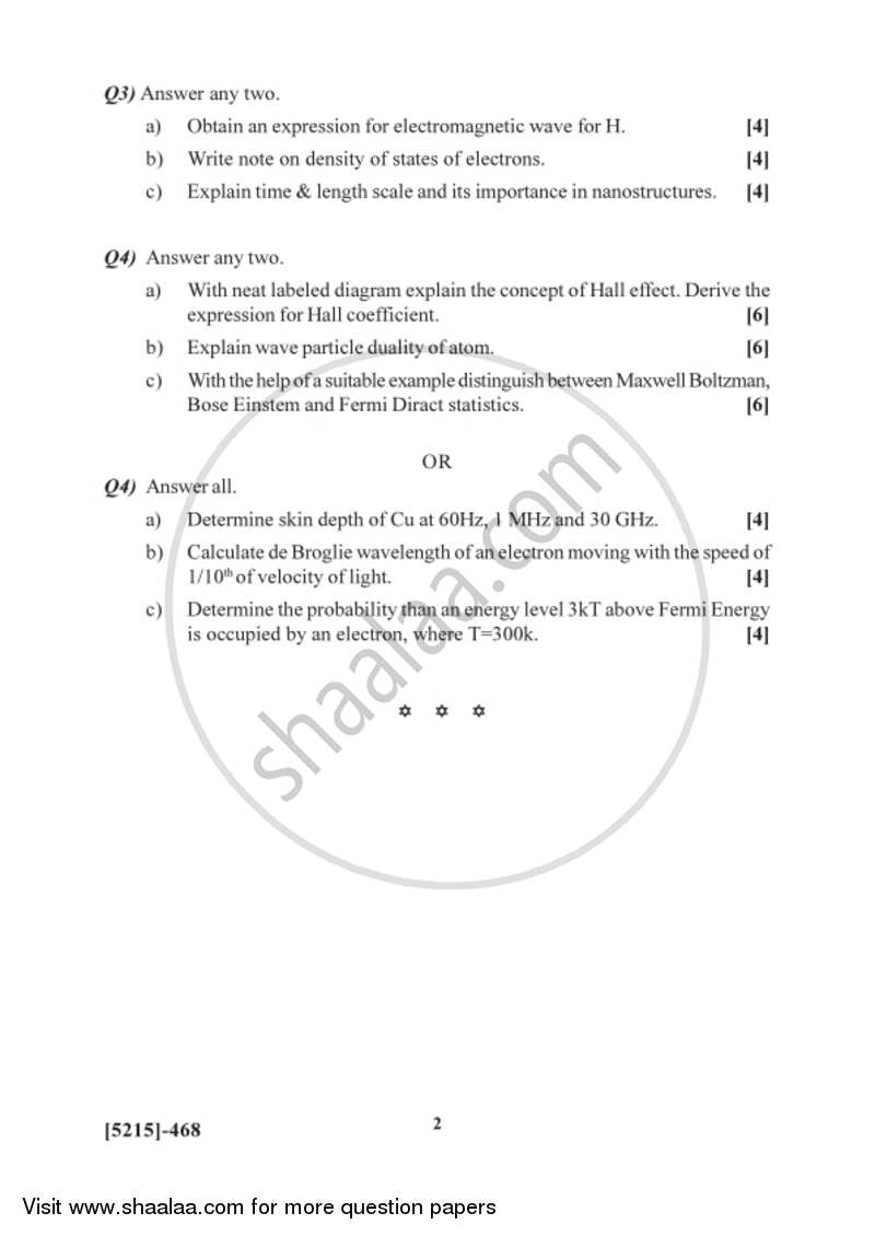 Foundations of Nanoelectronics 2017-2018 - B.Sc. - Semester 6 (TYBSc) - University of Pune question paper with PDF download