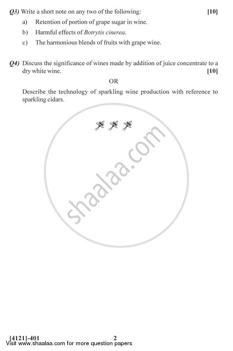 Fruit and Fortified Wines 2012-2013 - B.Sc. - Semester 6 (TYBSc) - University of Pune question paper with PDF download