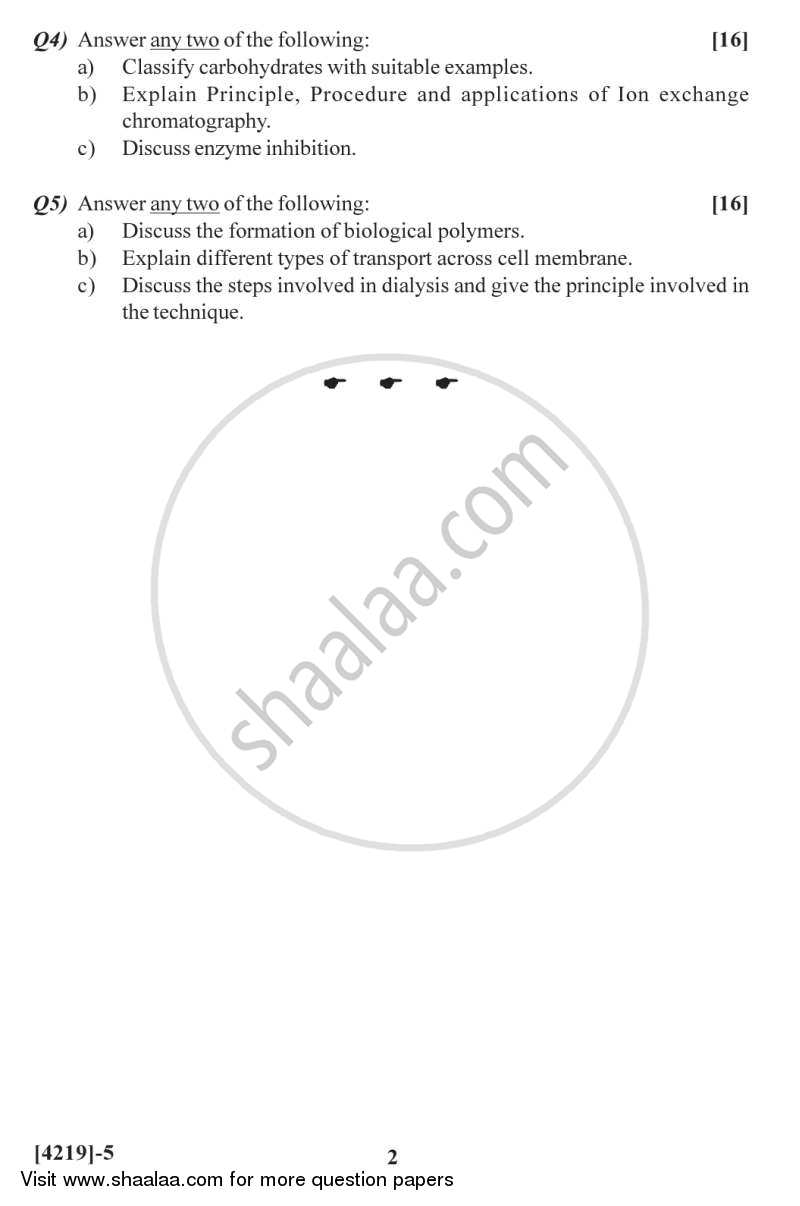 Fundamentals of Biological Chemistry 2012-2013 - B.Sc. - Semester 2 (FYBSc) - University of Pune question paper with PDF download