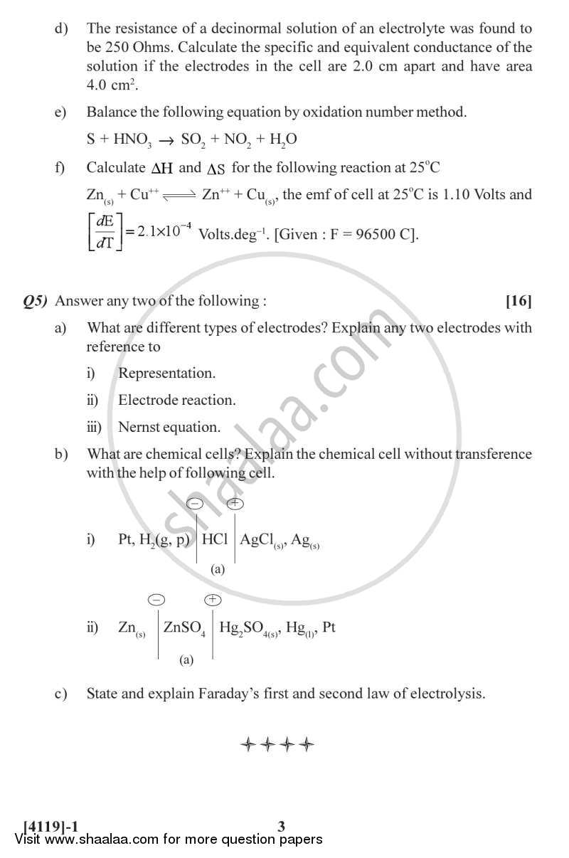 Fundamentals of Chemistry 2012-2013 - B.Sc. - Semester 2 (FYBSc) - University of Pune question paper with PDF download